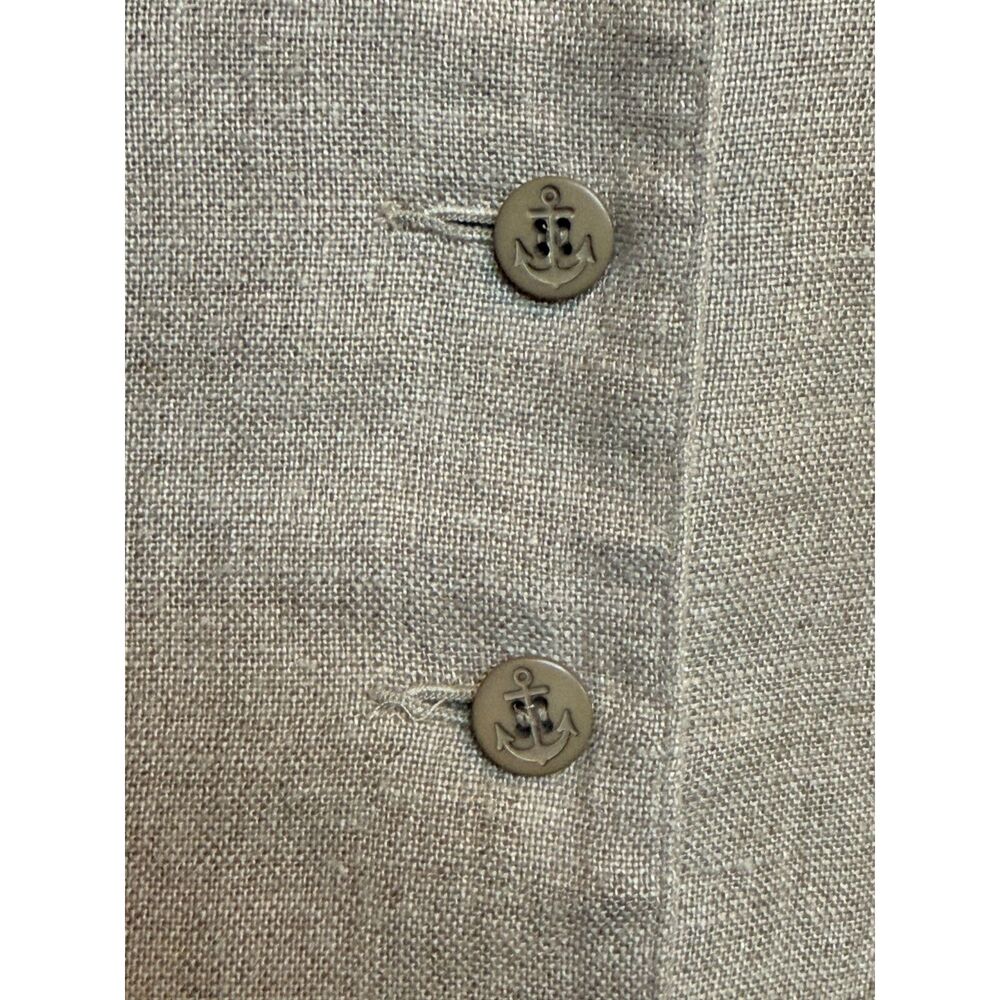 Nancy Heller Saks Fifth Ave Vintage Linen Longline Blazer Anchor Buttons M - Picture 6 of 7